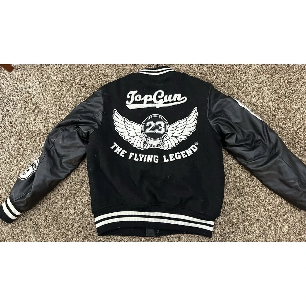 Rare TOP GUN Men's The Flying Legend Black And White Jacket Size US XL